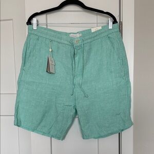 Preston & York Aqua Linen Shorts